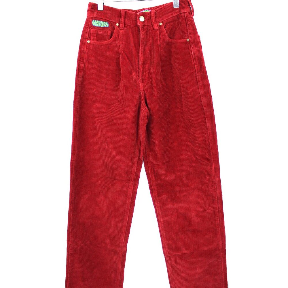 Empyre Women's Red Corduroy Pants Loose Fit Size S SK8R Y2K Hip Hop Grunge VTG
